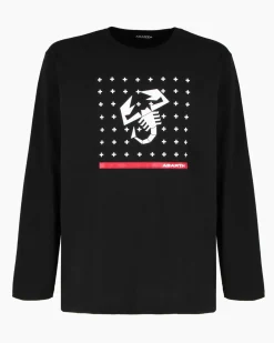 ABARTH - MAGLIA MANICA LUNGA NERA DA UOMO CON STAMPA