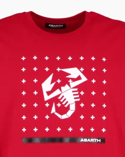 ABARTH - MAGLIA MANICA LUNGA ROSSA DA UOMO CON STAMPA
