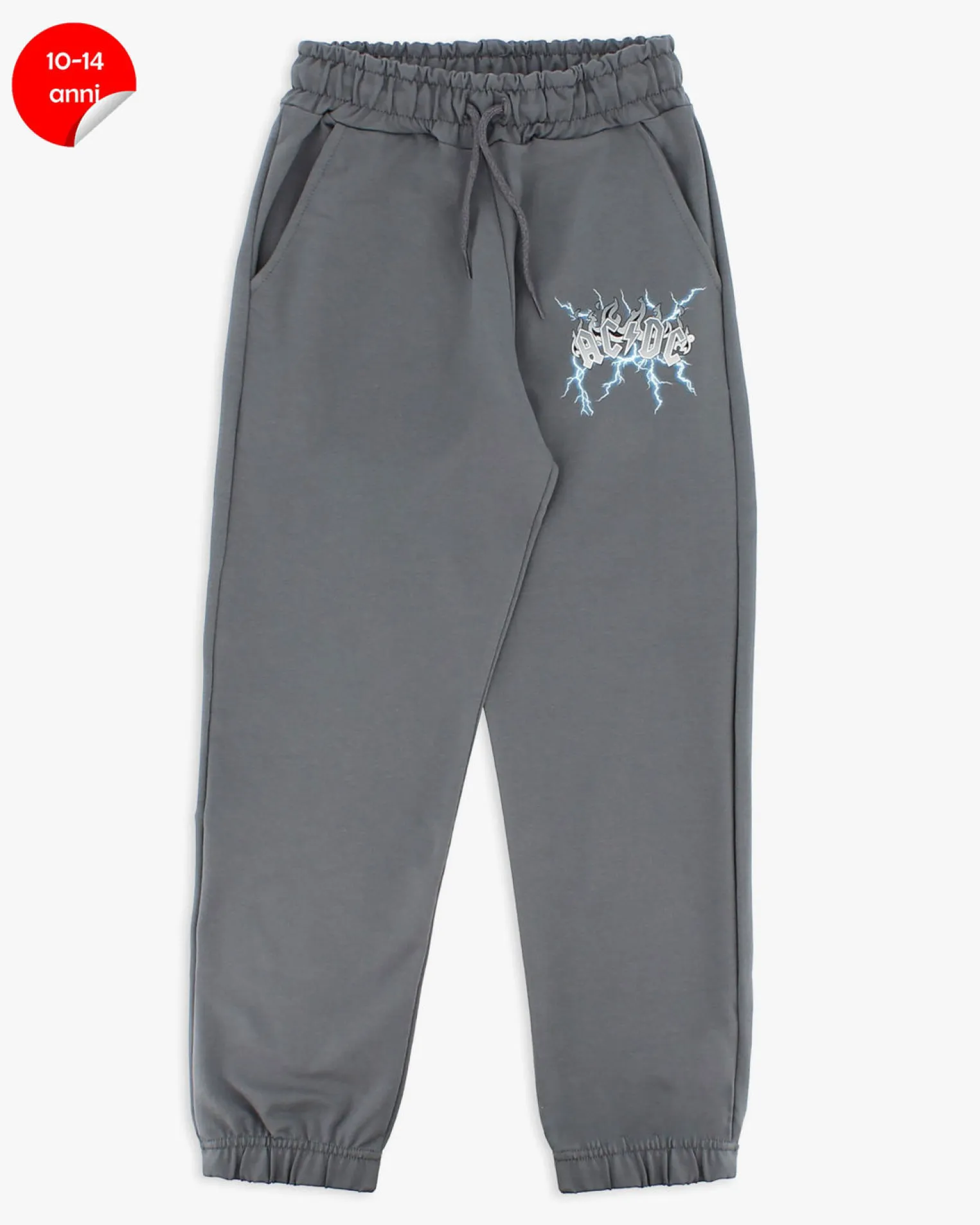 ACDC - PANTALONE TUTA GRIGIO PER RAGAZZI 10 - 14 ANNI