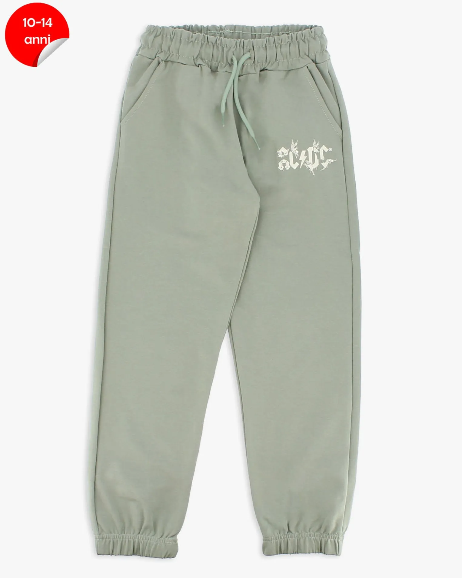 ACDC - PANTALONE TUTA VERDE CON POLSINO PER RAGAZZA