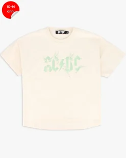ACDC - TSHIRT MANICA CORTA BEIGE IN COTONE PER REGAZZE