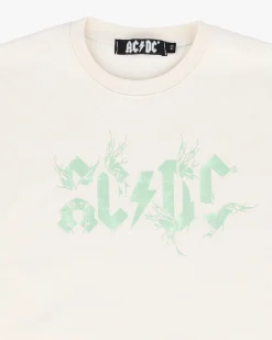 ACDC - TSHIRT MANICA CORTA BEIGE IN COTONE PER REGAZZE