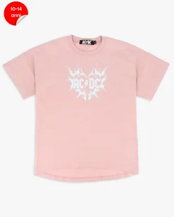 ACDC - TSHIRT MANICA CORTA ROSA IN COTONE PER REGAZZE
