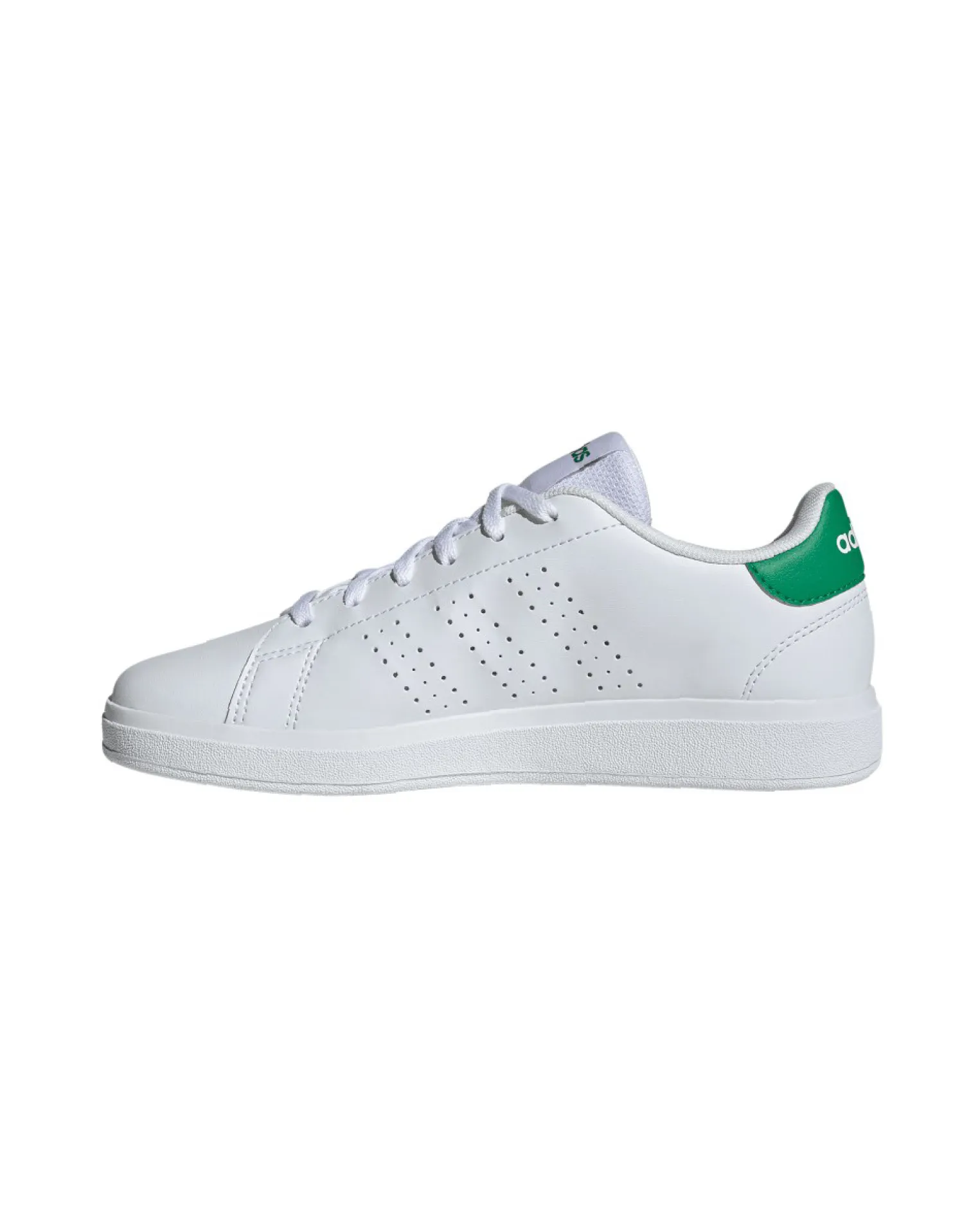 ADIDAS ADVANTAGE BASE 2.0 J - Scarpa bianca e verde numerata 36-40