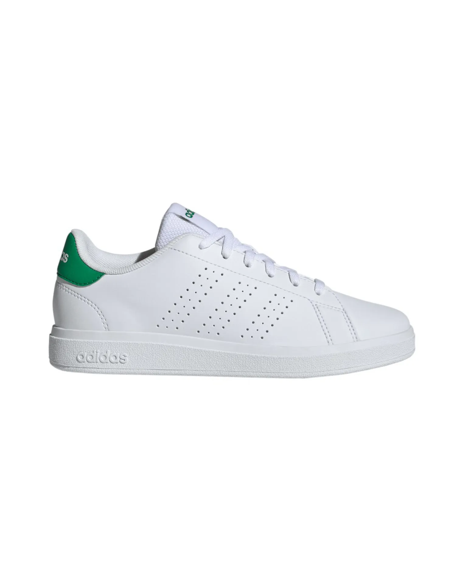 ADIDAS ADVANTAGE BASE 2.0 J - Scarpa bianca e verde numerata 36-40