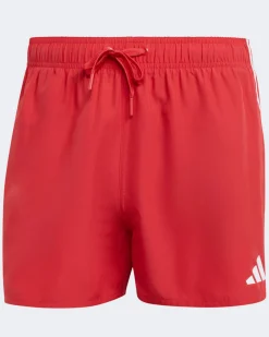 ADIDAS -BOXER DA MARE A 3 STRISCE ROSSI CON DETTAGLI BIANCHI DA UOMO, JX5023