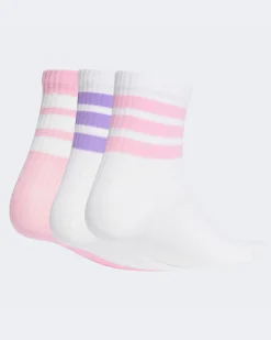 ADIDAS - CALZE LK RIB 3PP QUARTER BIANCA/LILLA E ROSA - JG3693