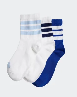 ADIDAS - CALZE LK RIB 3PP QUARTER JUNIOR BIANCO/ROYAL/AZZURRO - JD1348