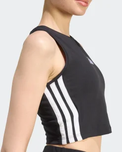 ADIDAS - CANOTTA CROPPED NERA IMBOTTITA DA DONNA -  KC5181