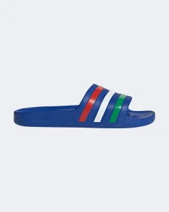 ADIDAS - CIABATTA ADILETTE AQUA BLU ELETTRICO CON BANDIERA ITALIA - HQ2445