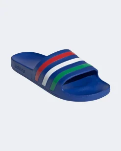 ADIDAS - CIABATTA ADILETTE AQUA BLU ELETTRICO CON BANDIERA ITALIA - HQ2445