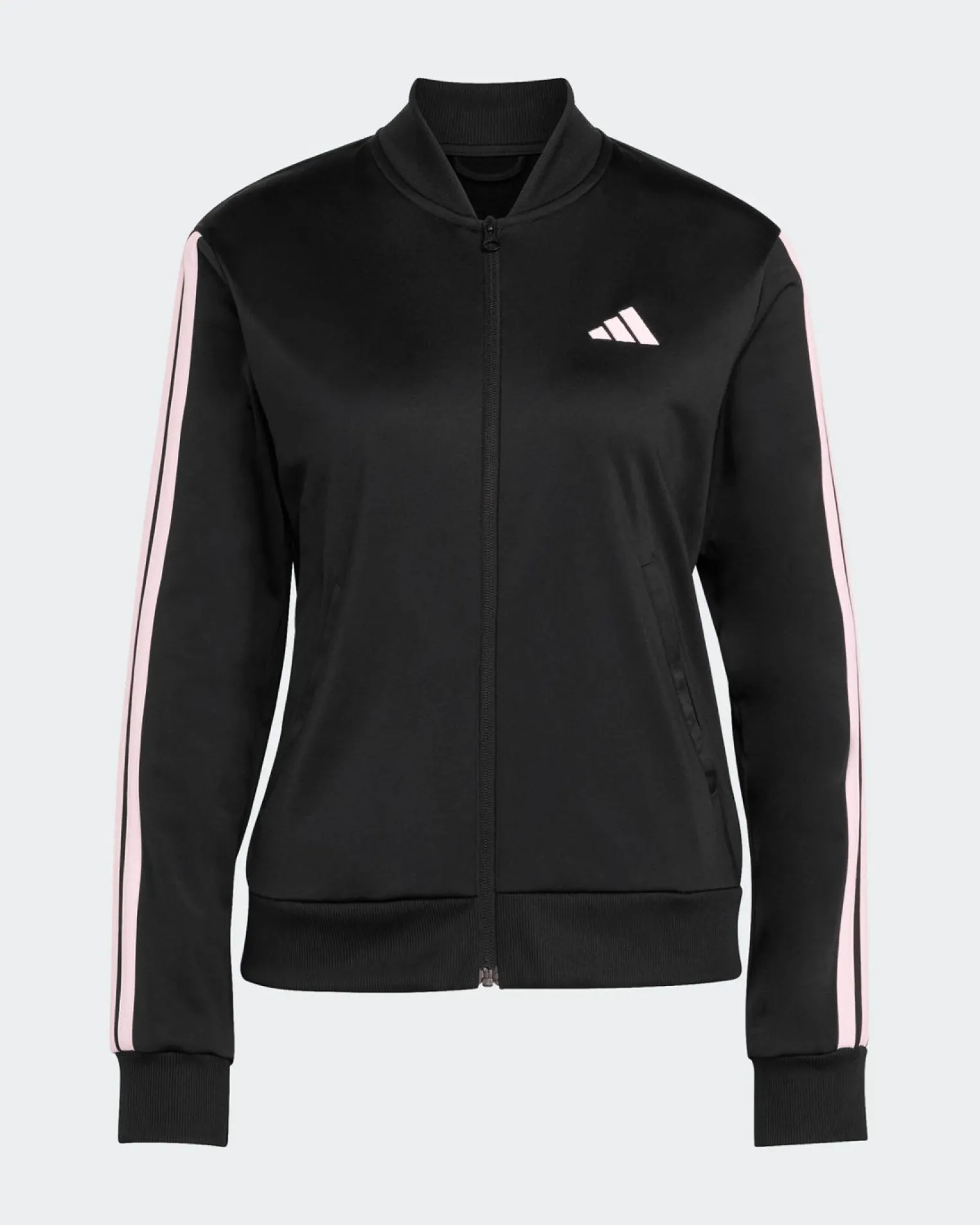 ADIDAS - COMPLETO TUTA NERO DA DONNA CON FELPA FULL ZIP 3 STRISCE - KQ7578