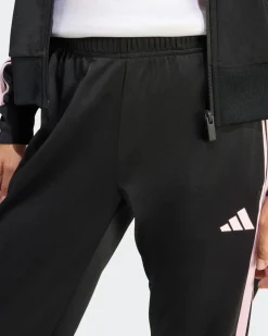 ADIDAS - COMPLETO TUTA NERO DA DONNA CON FELPA FULL ZIP 3 STRISCE - KQ7578