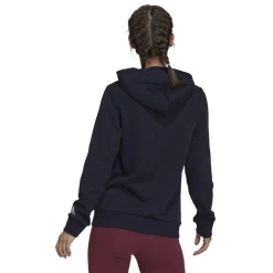 ADIDAS - Felpa blu da donna con cappuccio e logo bianco - H07797