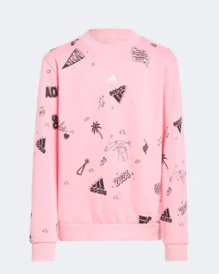 ADIDAS - FELPA BRAND LOVE ALLOVER PRINT CREW JUNIOR - IA1576