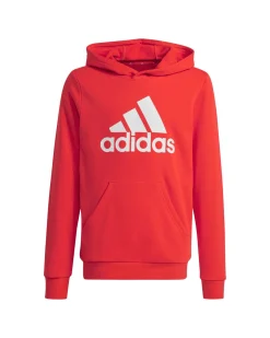 ADIDAS - FELPA CON CAPPUCCIO BL HOODIE JUNIOR ROSSA E BIANCA - IX9531