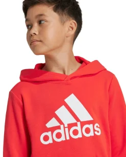 ADIDAS - FELPA CON CAPPUCCIO BL HOODIE JUNIOR ROSSA E BIANCA - IX9531