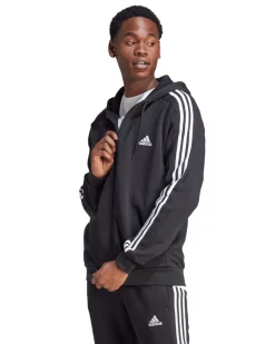 ADIDAS - FELPA CON CAPPUCCIO ESSENTIALS FLEECE 3-STRIPES FULL-ZIP - IB4029