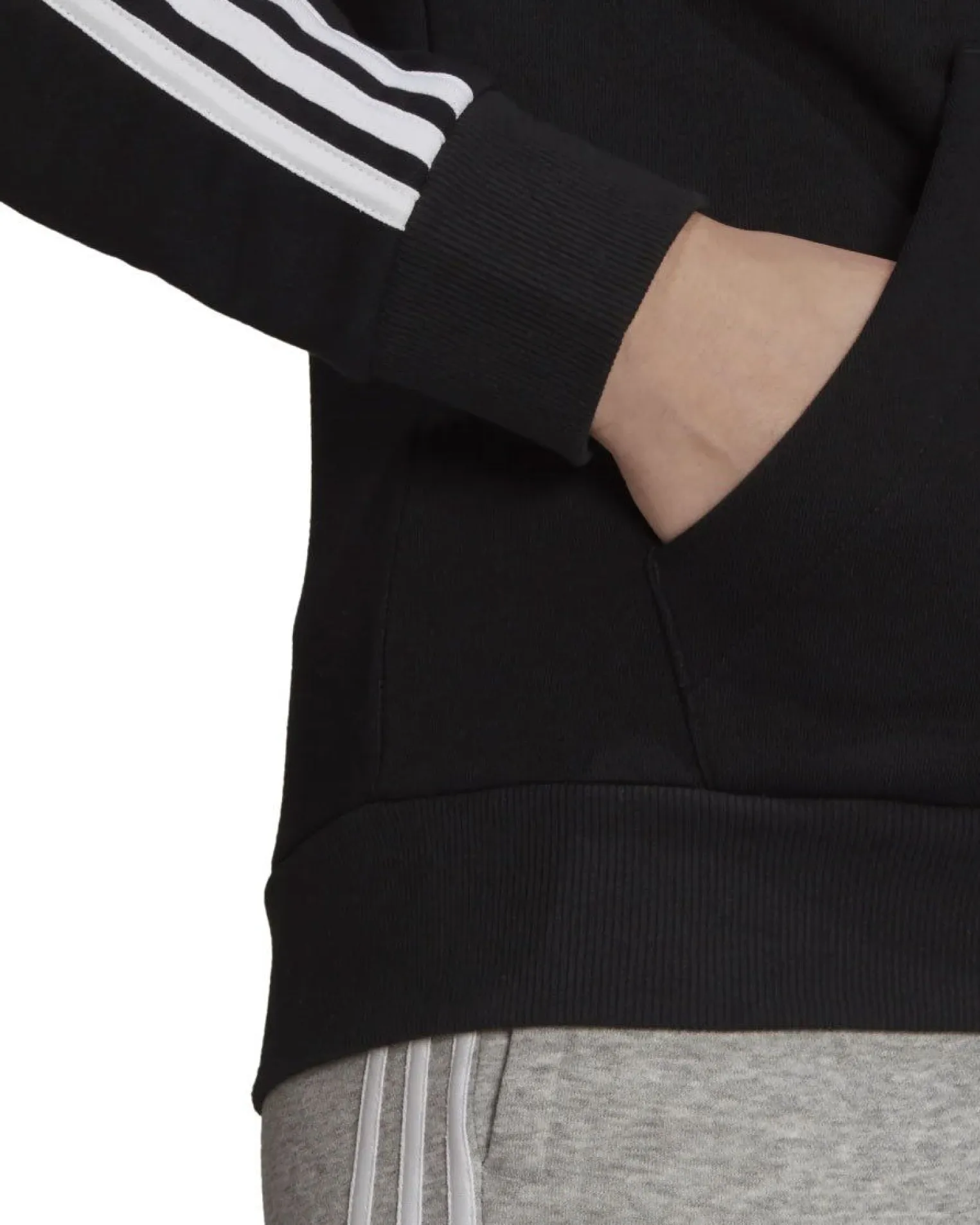 ADIDAS - Felpa con cappuccio Essentials Fleece 3-Stripes Full-Zip - GM5567