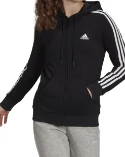 ADIDAS - Felpa con cappuccio Essentials Fleece 3-Stripes Full-Zip - GM5567