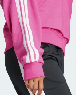 ADIDAS - FELPA CON CAPPUCCIO ESSENTIALS 3-STRIPES FRENCH TERRY QUARTER-ZIP HOODIE  FUXIA  DA DONNA - JN1953
