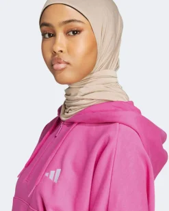 ADIDAS - FELPA CON CAPPUCCIO ESSENTIALS 3-STRIPES FRENCH TERRY QUARTER-ZIP HOODIE  FUXIA  DA DONNA - JN1953