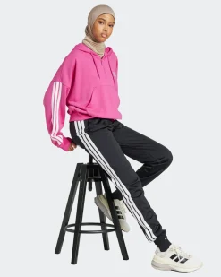 ADIDAS - FELPA CON CAPPUCCIO ESSENTIALS 3-STRIPES FRENCH TERRY QUARTER-ZIP HOODIE  FUXIA  DA DONNA - JN1953