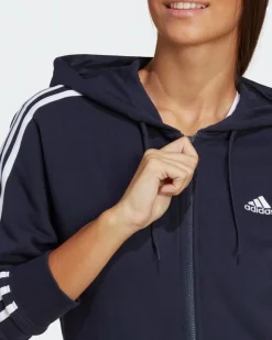 ADIDAS-FELPA CON CAPPUCCIO ESSENTIALS 3-STRIPES FRENCH TERRY REGULAR FULL-ZIP-IC9918