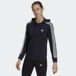 ADIDAS - FELPA CON CAPPUCCIO ESSENTIALS FRENCH TERRY 3-STRIPES FULL-ZIP - GL0804