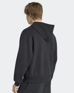 ADIDAS -FELPA CON CAPPUCCIO FULL ZIP SOFT LUX NERA DA UOMO, KU8006