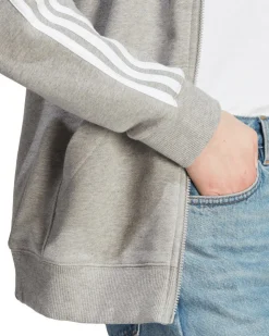 ADIDAS - FELPA CON CAPPUCCIO GRIGIA 3S FT FZ R HD DA DONNA - IK8393