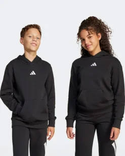 ADIDAS - FELPA CON CAPPUCCIO JUNIOR NERA  ESSENTIALS SLIM FLEECE HOODIE- JC9772