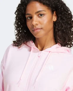ADIDAS - FELPA CON CAPPUCCIO ROSA 3S FT FZ HD DA DONNA - IS6998