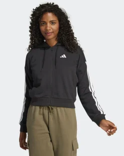 ADIDAS - FELPA CON CAPPUCCIO 3S FT FZ HD NERA - JE0052