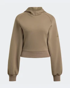 ADIDAS - FELPA CON CAPPUCCIO SL HD MARRONE DA DONNA, KS7886