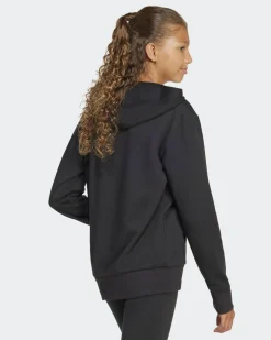 ADIDAS - FELPA NERO E ARGENTO CON CAPPUCCIO GLAM HD JUNIOR - JC7505