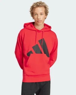 ADIDAS - FELPA ROSSA DA UOMO CON CAPPUCCIO ESSENTIAL BIG LOGO - JE8894
