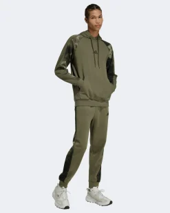 ADIDAS - FELPA STAMPATA CAMPOUFLAGE VERDE CON CAPPUCCIO DA UOMO - KC0704