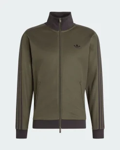 ADIDAS - FELPA TRACK TOP ICONICO VERDE CON DETTAGLI NERI DA UOMO, KT5043