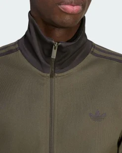 ADIDAS - FELPA TRACK TOP ICONICO VERDE CON DETTAGLI NERI DA UOMO, KT5043