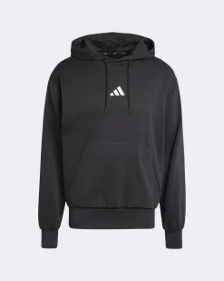 ADIDAS - FELPA UOMO CON CAPPUCCIO NERA FEELCOZY - JE3807
