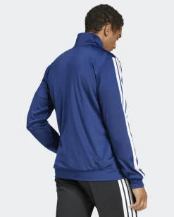 ADIDAS - FELPA UOMO FULL ZIP3S DAYREADY TRACKTOP BLU CON BANDE BIANCHE -JI8817