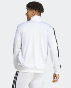 ADIDAS - FELPA UOMO FULL ZIP3S DAYREADY TRACKTOP BIANCA CON BANDE NERE - JN6491