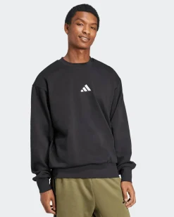 ADIDAS - FELPA  UOMO NERA PERFORMANCE ESSENTIALS BIG LOGO FRENCH TERRY - IN6160