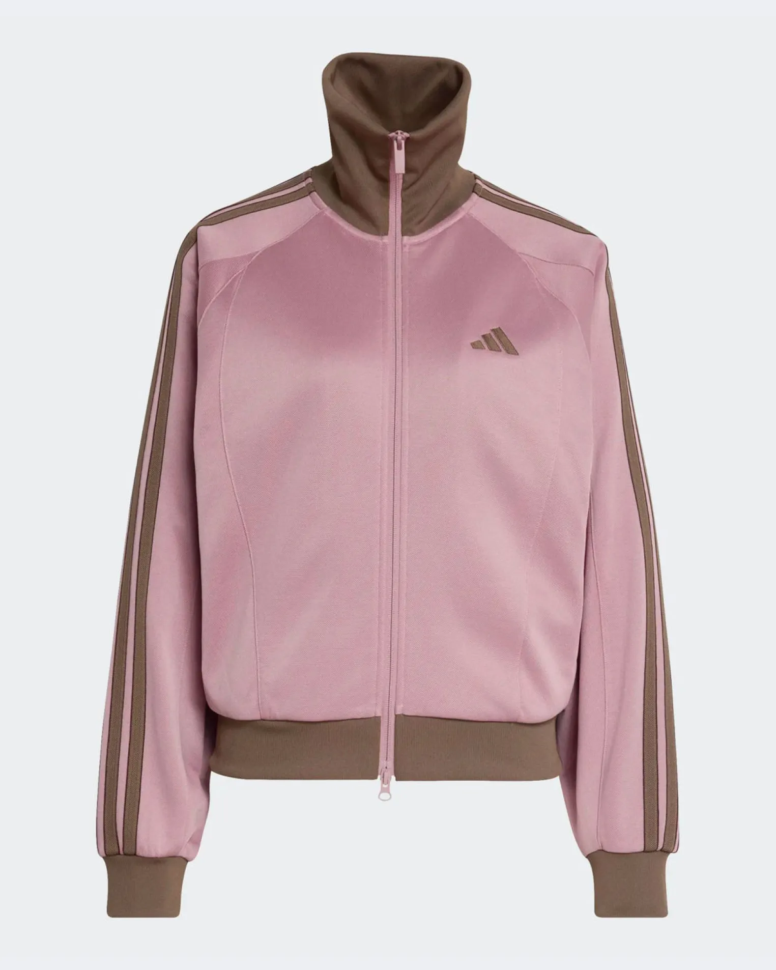ADIDAS - GIACCA DA ALLENAMENTO FULL ZIP ST FD TRACK TOP ROSA CON DETTAGLI MARRONI DA DONNA, KV0601
