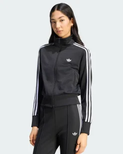 ADIDAS - GIACCA SPORTIVA FB CLASSIC  FULL ZIP NERA CON DETTAGLI BIANCHI DA DONNA, KV9552
