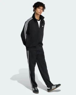 ADIDAS - GIACCA SPORTIVA FIREBIRD FULL ZIP NERA CON DETTAGLI BIANCHI DA UOMO, KD8312