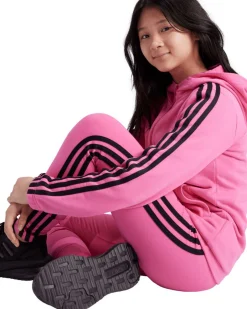 ADIDAS - LEGGINGS  JUNIOR (7-15 ANNI) 3S TIG  FUXIA CON DETTAGLI NERI - IZ3427