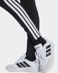 ADIDAS - LEGGINGS JUNIOR ( 9-15 ANNI) TRE STRISCE NERI CON DETTAGLI BIANCHI - JD6473