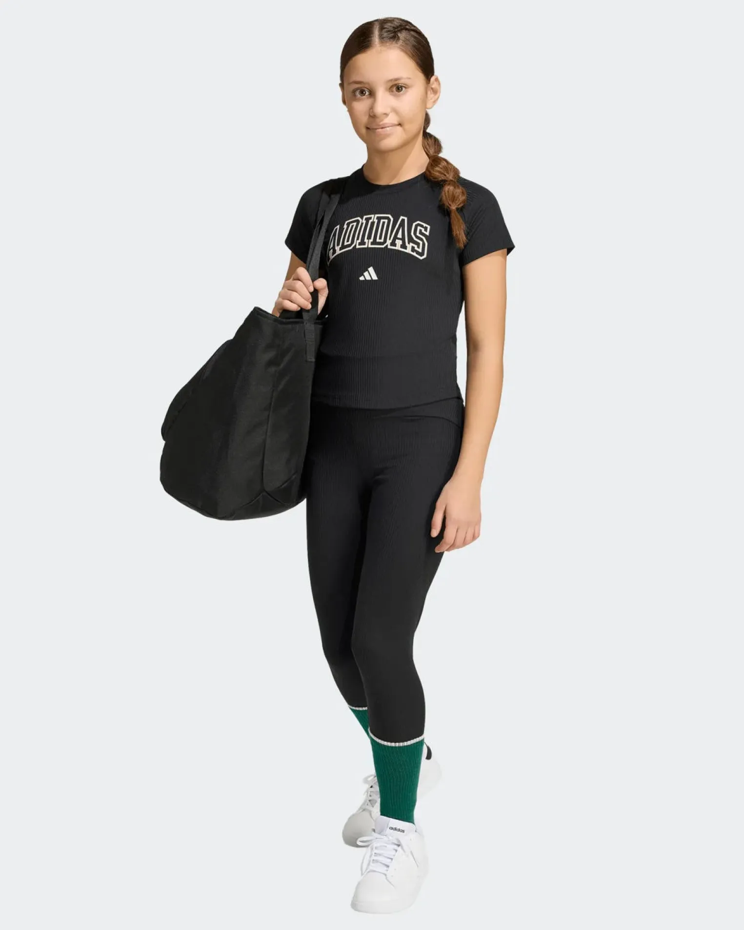 ADIDAS - LEGGINGS JUNIOR ( DA 7 A 15 ANNI) AN 3S NERI, KS5143